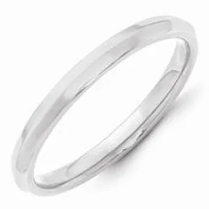 10k White Gold 2.5mm Knife Edge Comfort Fit Wedding Band Ring