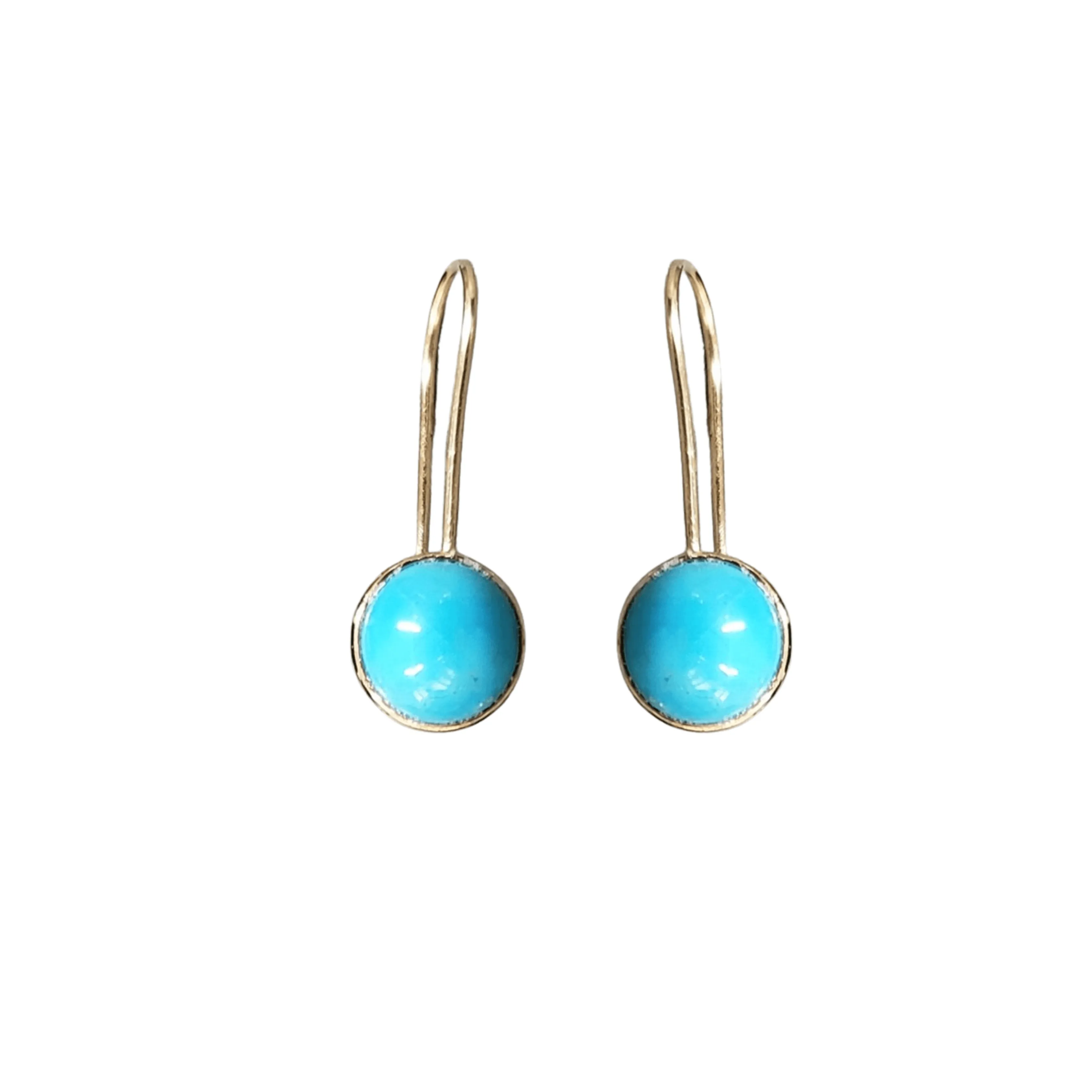 14k Gold Arizona Turquoise Everyday Earrings Gold