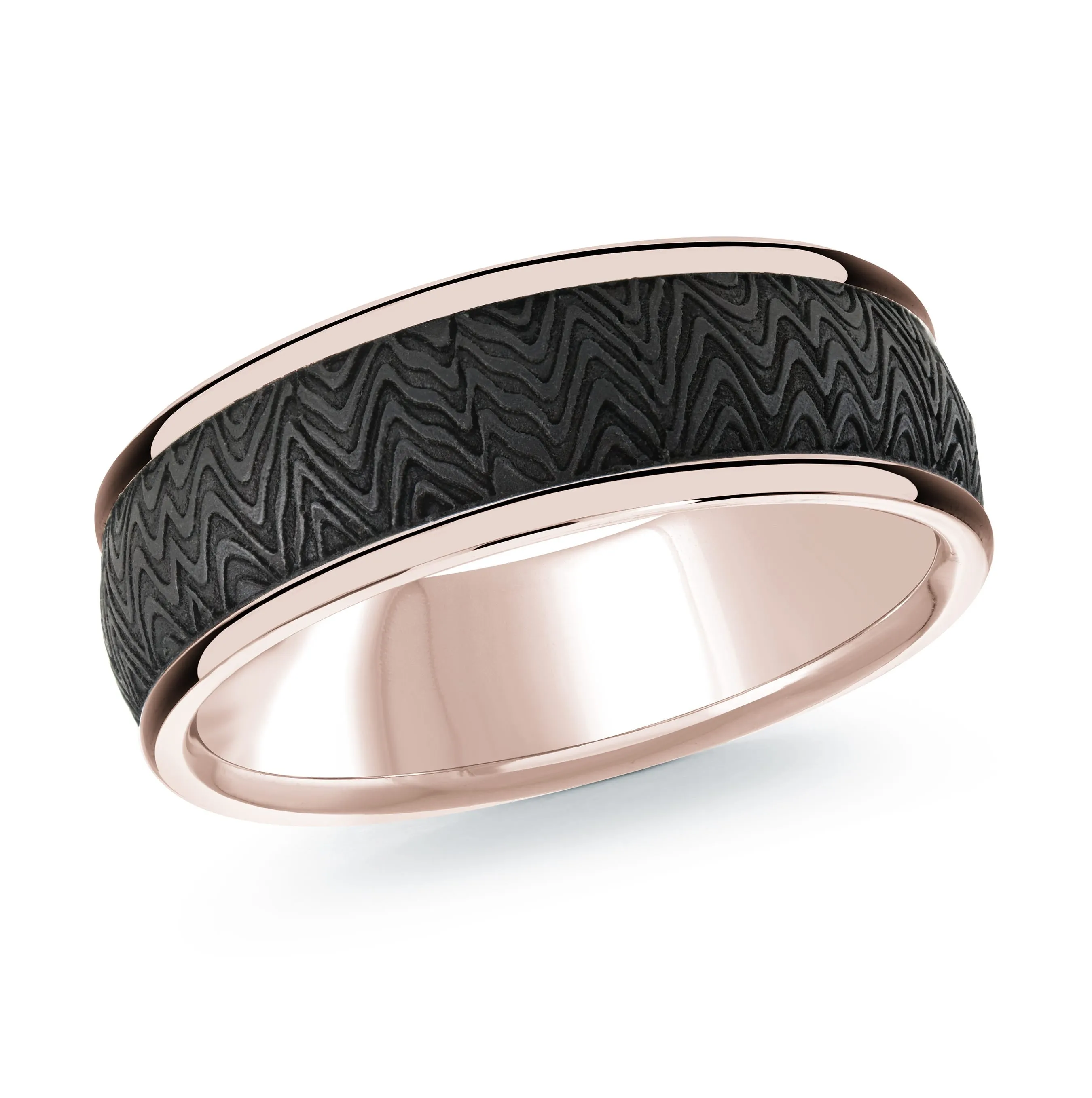 14K Rose Gold Ring from the Noir Collection by Malo - MRDA-165-7P