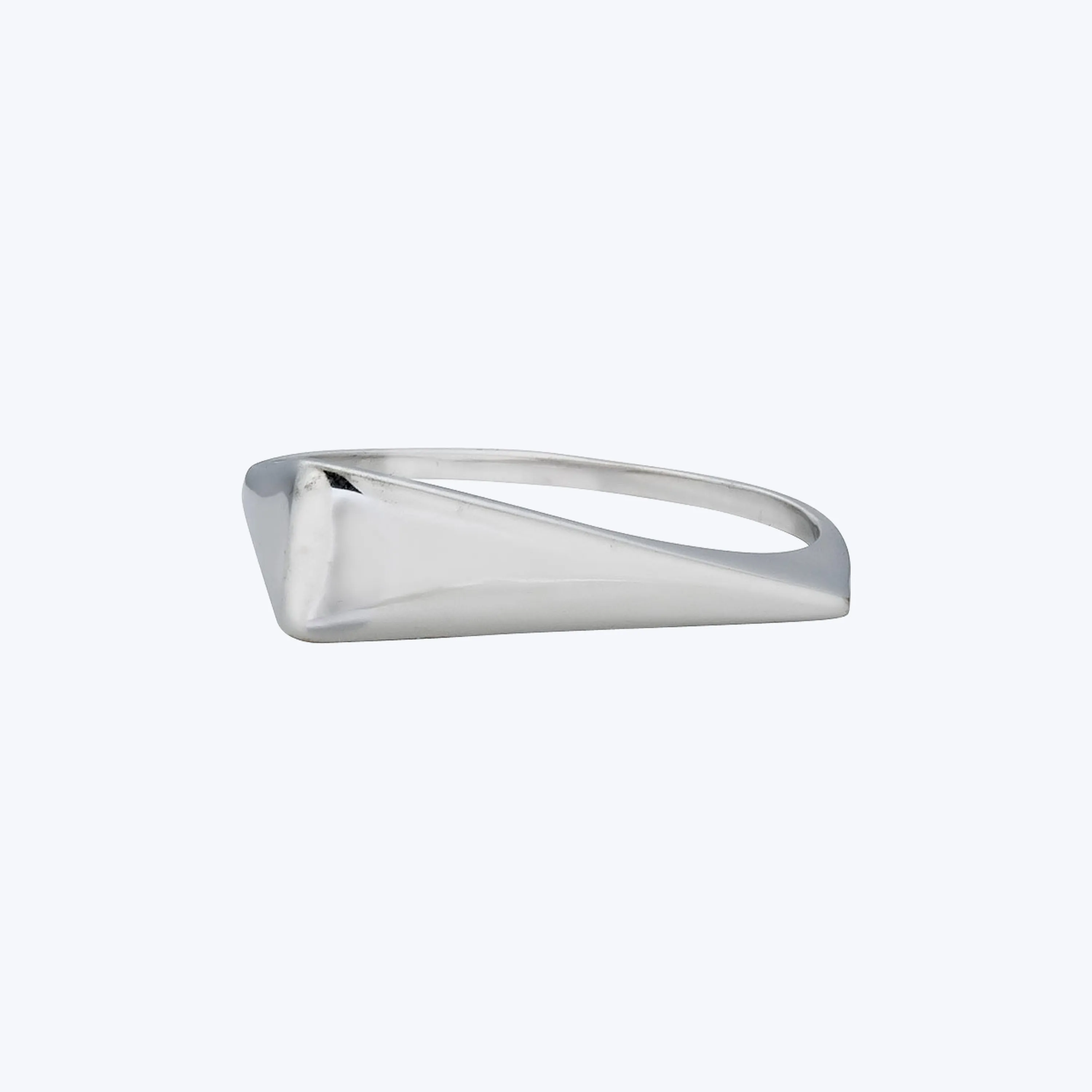 14K White Gold Wedge Ring