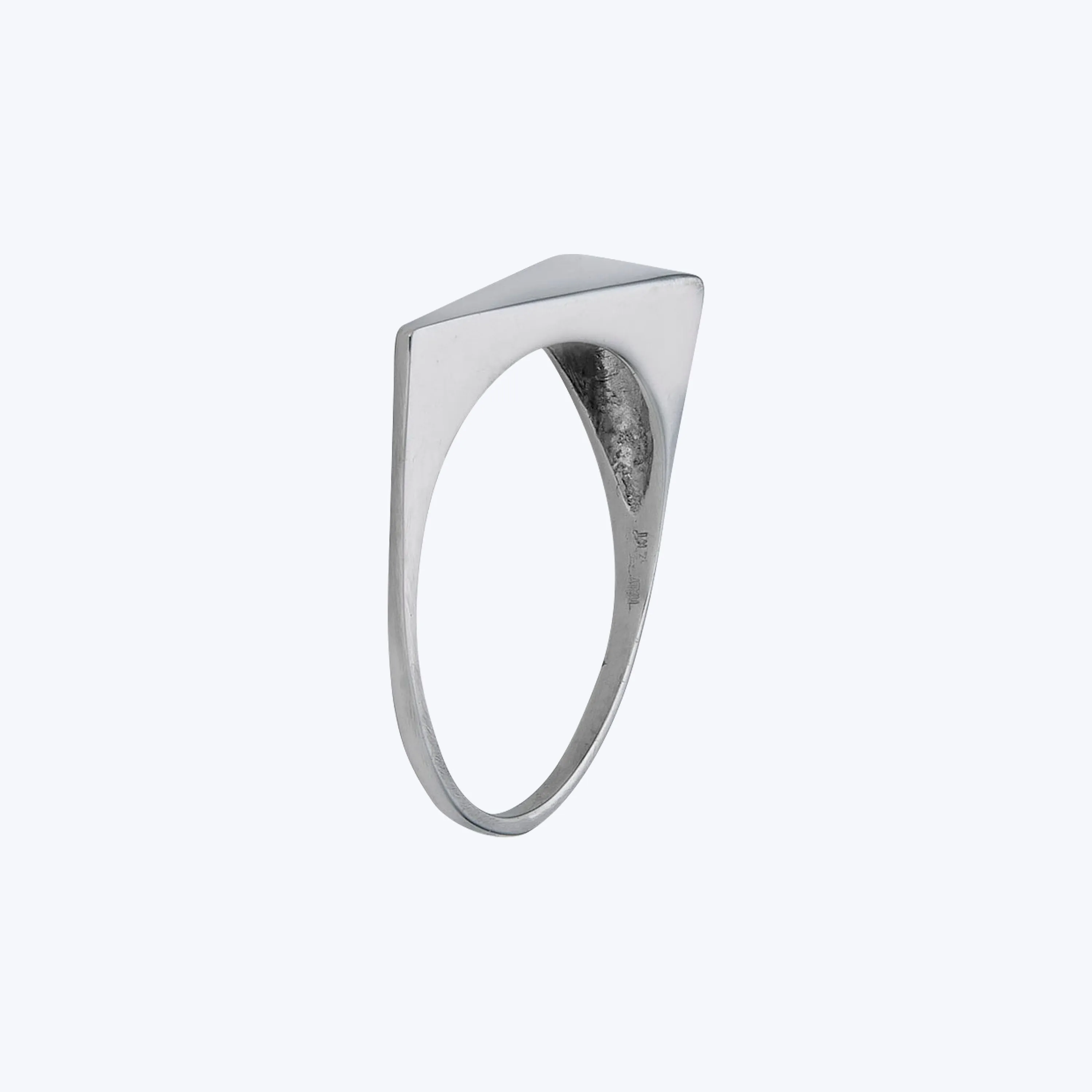 14K White Gold Wedge Ring