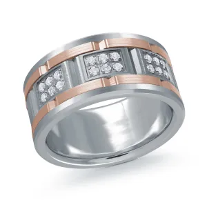 14K White Gold with 14K Rose Gold Ring from the Tantalum Collection by Malo - MRDTN-057-11WPD