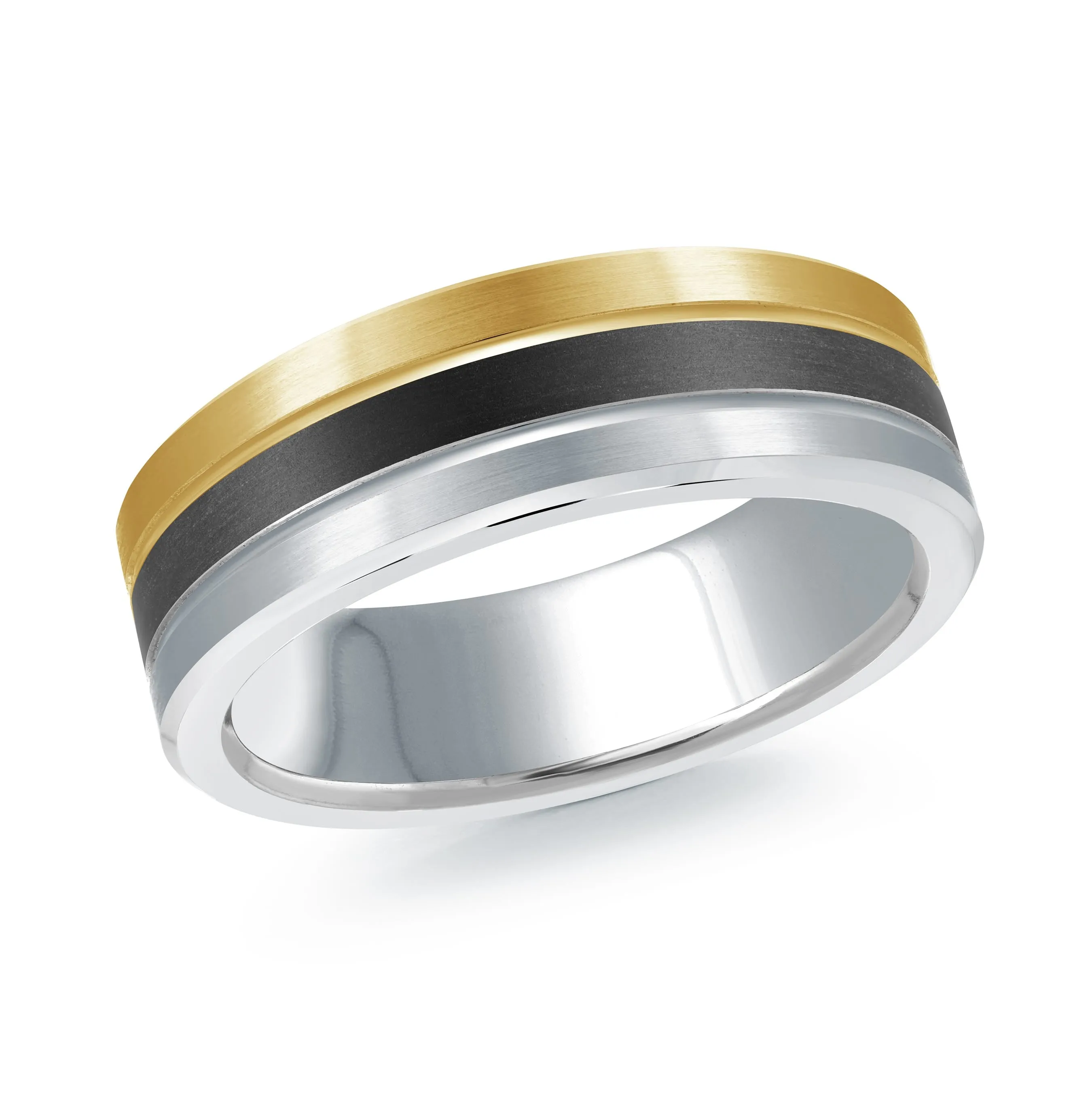 14K White Gold with 14K Yellow Gold Ring from the Noir Collection by Malo - MRDA-155-7WY