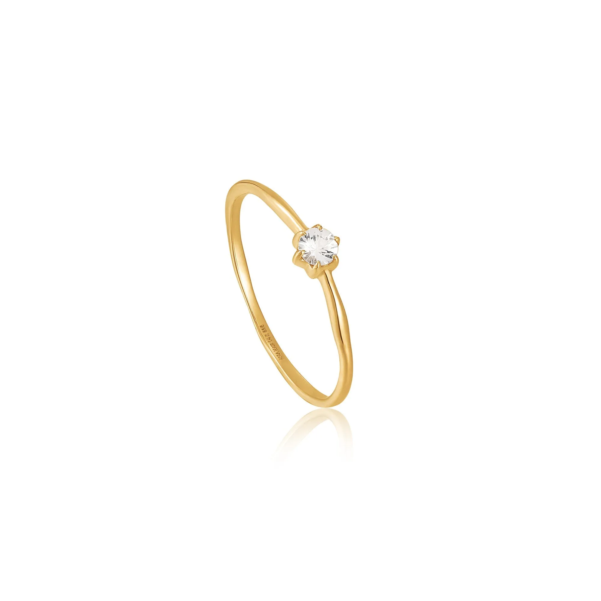 14kt Gold White Sapphire Band Ring