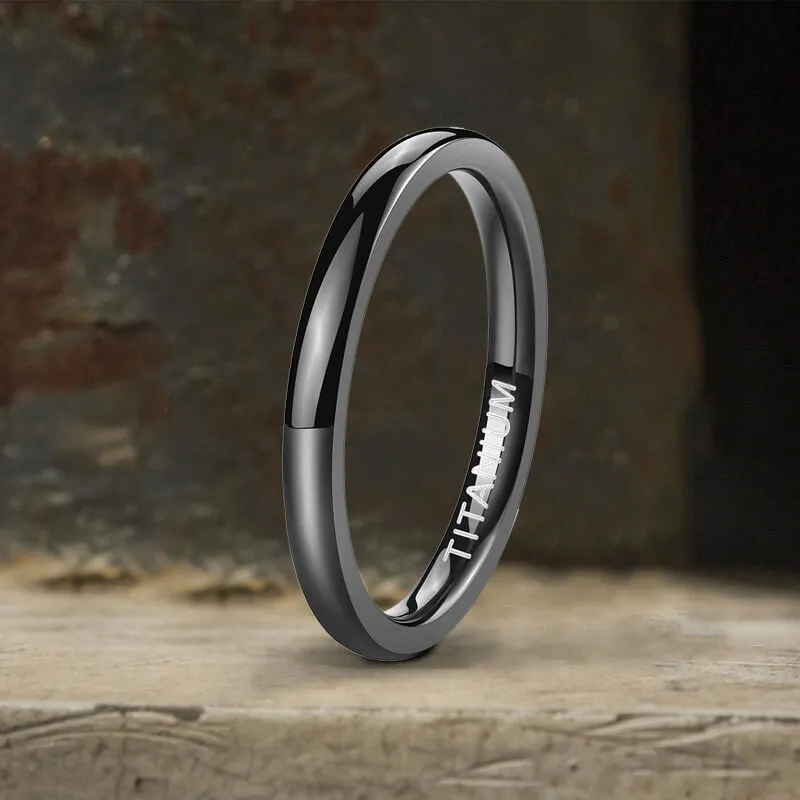 2mm Minimalism Titanium Band Ring