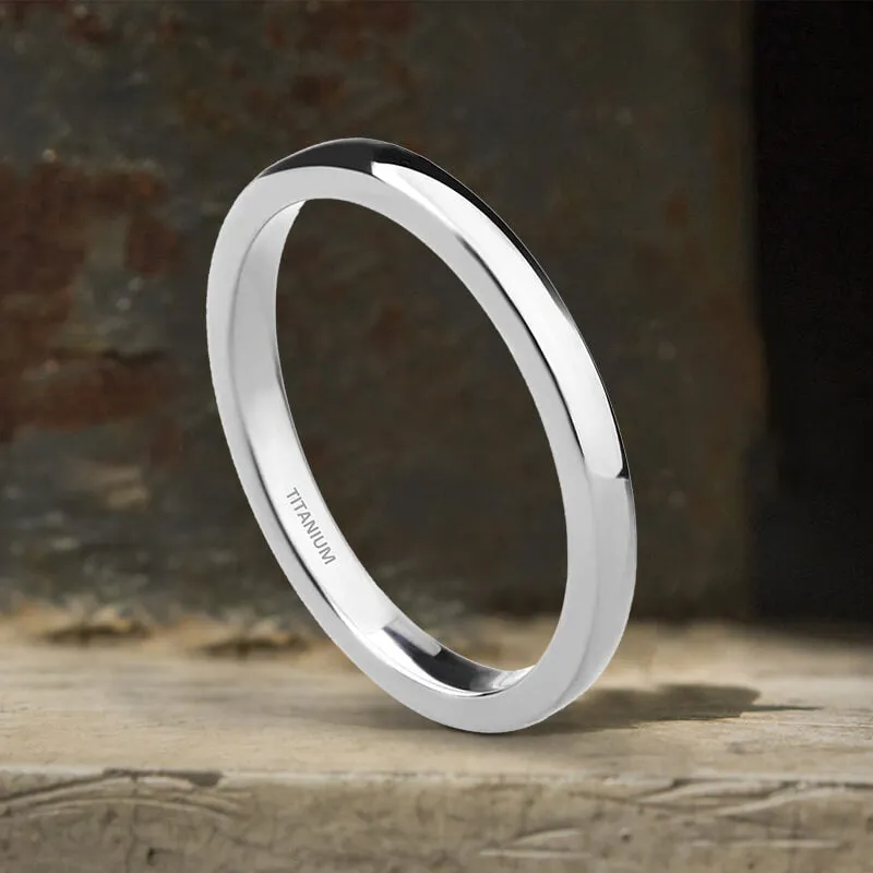 2mm Minimalism Titanium Band Ring