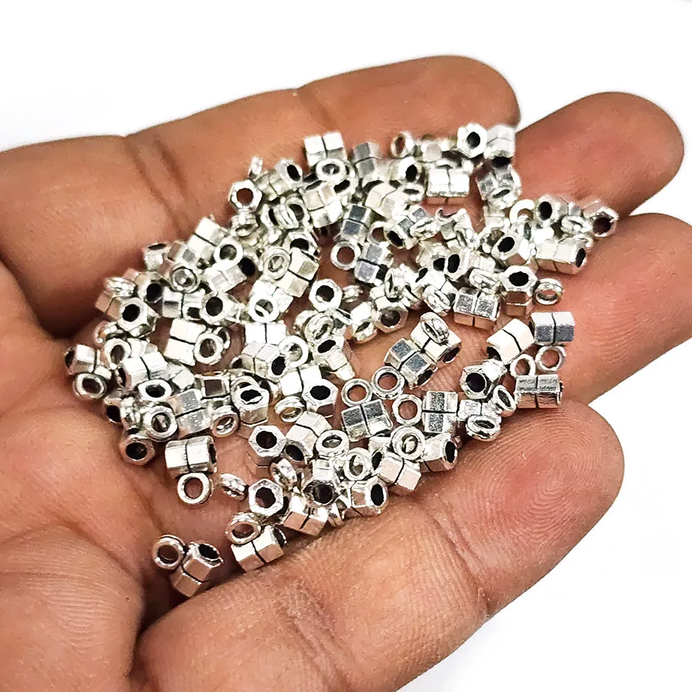 50 PCS PACK, 6x4 MM SIZE, SILVER PLATED, HIGH QUALITY OF PENDANT BAIL FINDING RAW JEWELRY MAKING MATERIALS