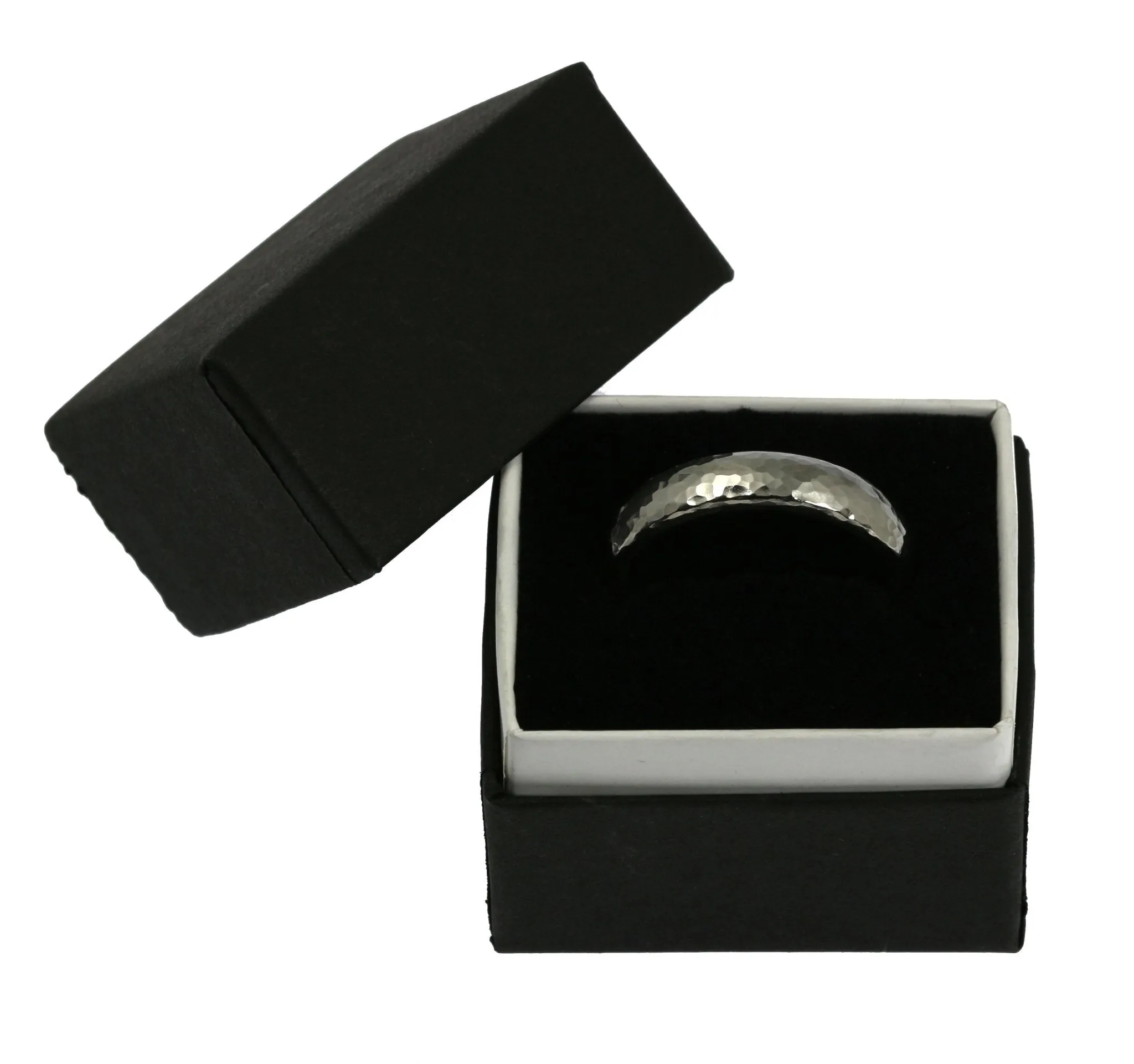 5mm Hammered Domed Stainless Steel Men's Ring