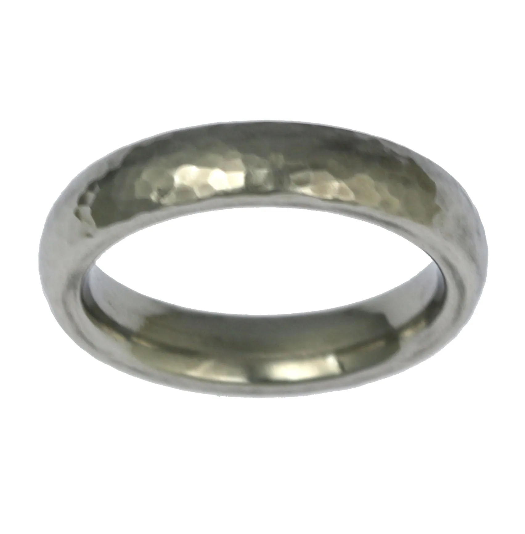 5mm Hammered Domed Stainless Steel Men's Ring