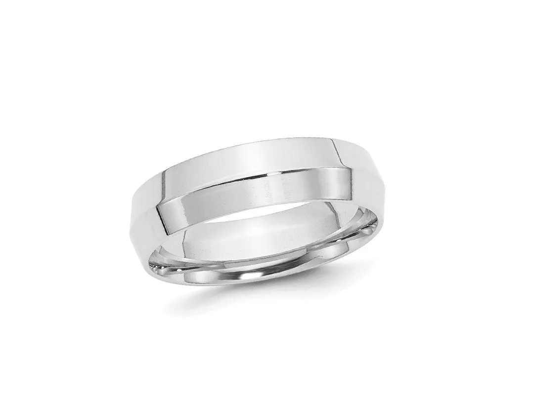 6mm Platinum Knife Edge Men's Ring