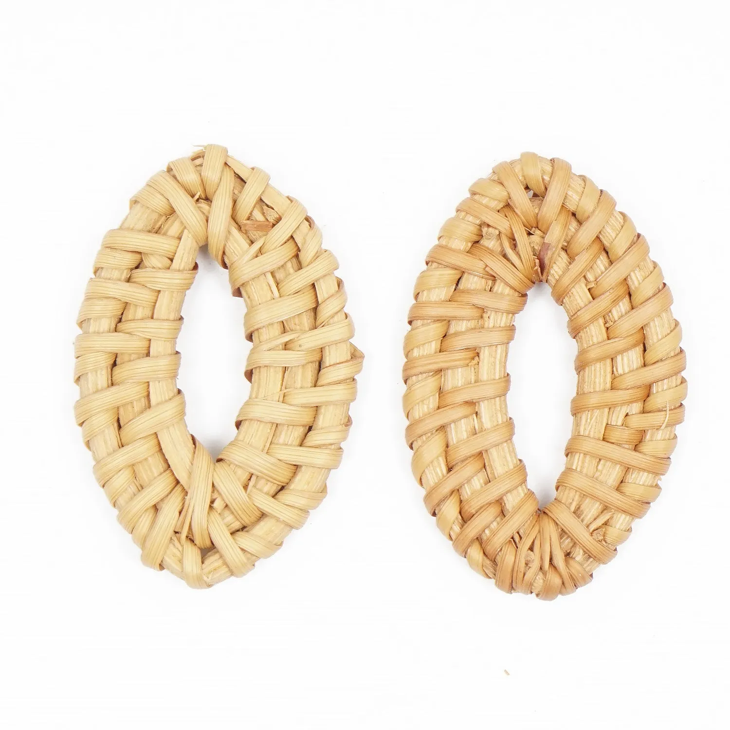 6pcs Natural Rattan Earring Pendant Geometric Shape Wooden Straw Charms Handwoven Findings Jewelry Making 103942