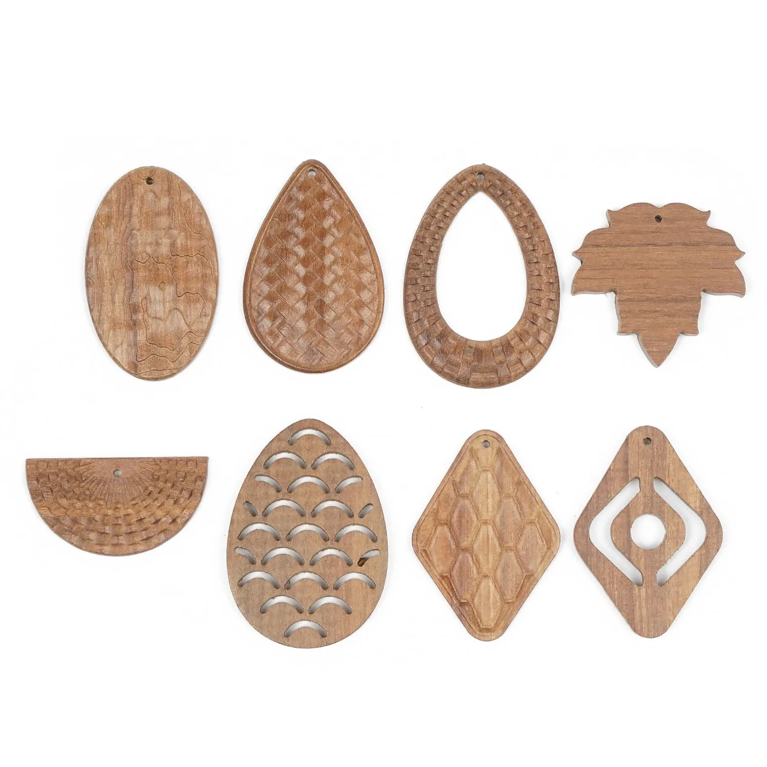 6PCS Wood Cutout Earring Pendant Geometric Shape Earring Pendant Wooden Charms Jewelry Making 103941