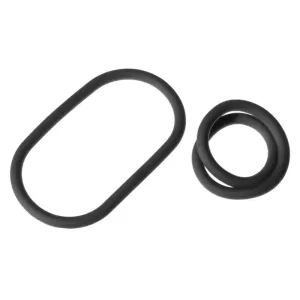 9-inch Perfect Fit Silicone Black Set of 2 Cock Ring for Him