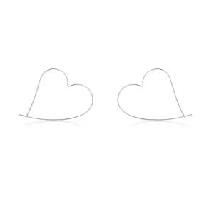 925 Sterling Silver Heart-shaped Minimalist Earrings