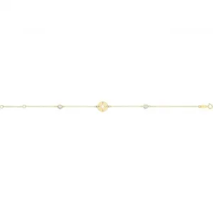 9ct Gold Compass Bracelet with Zirconia Stones