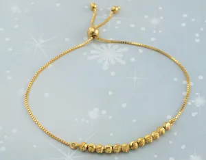 9ct Yellow Gold Ball & Chain Adjustable Bracelet