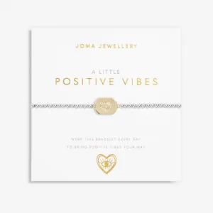 A Little Positive Vibes Silver Gold Plated 17.5cm Bracelet 7013