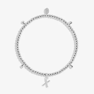 Alphabet A Little X Silver Plated Bracelet 7765