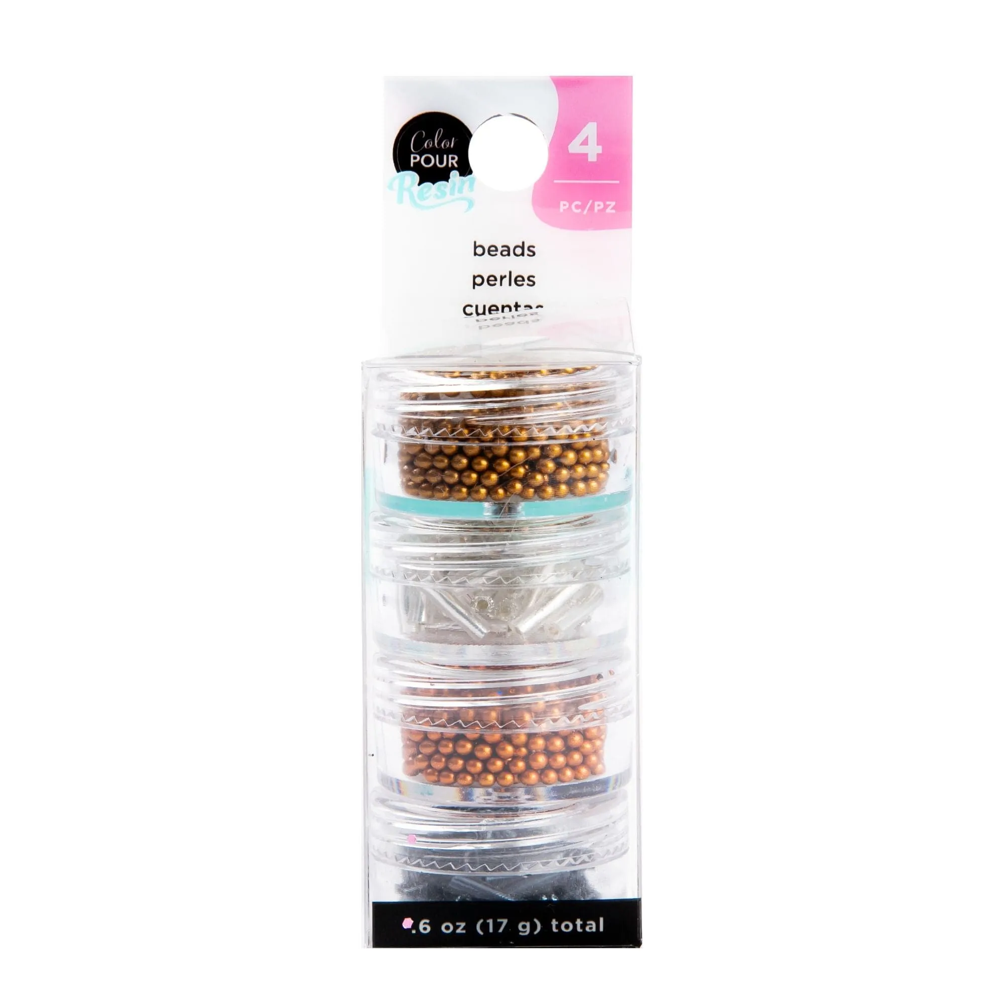 American Crafts Color Pour Resin Mix-Ins-Beads - Metallic 4/Pkg