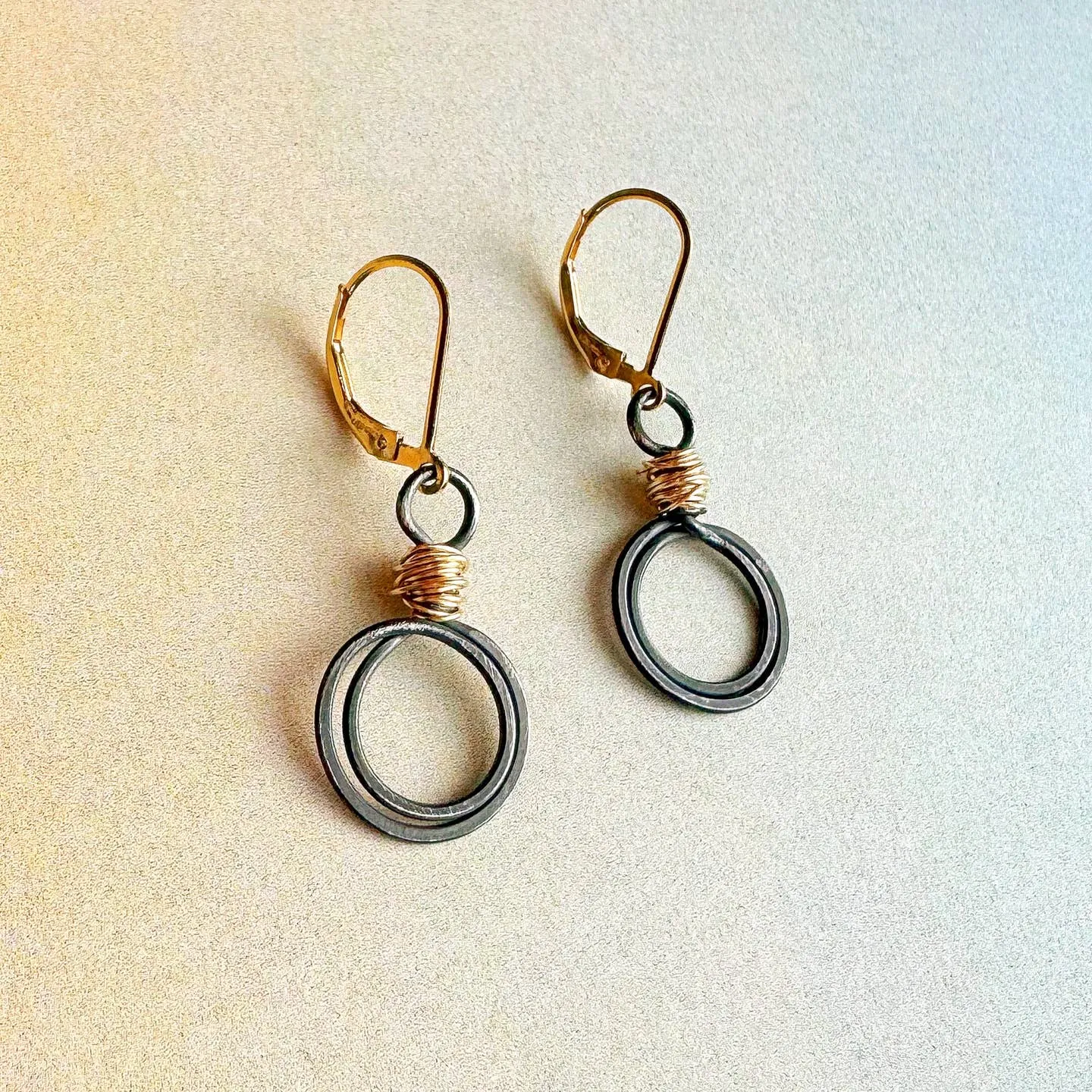 antique gold swirl loops earrings