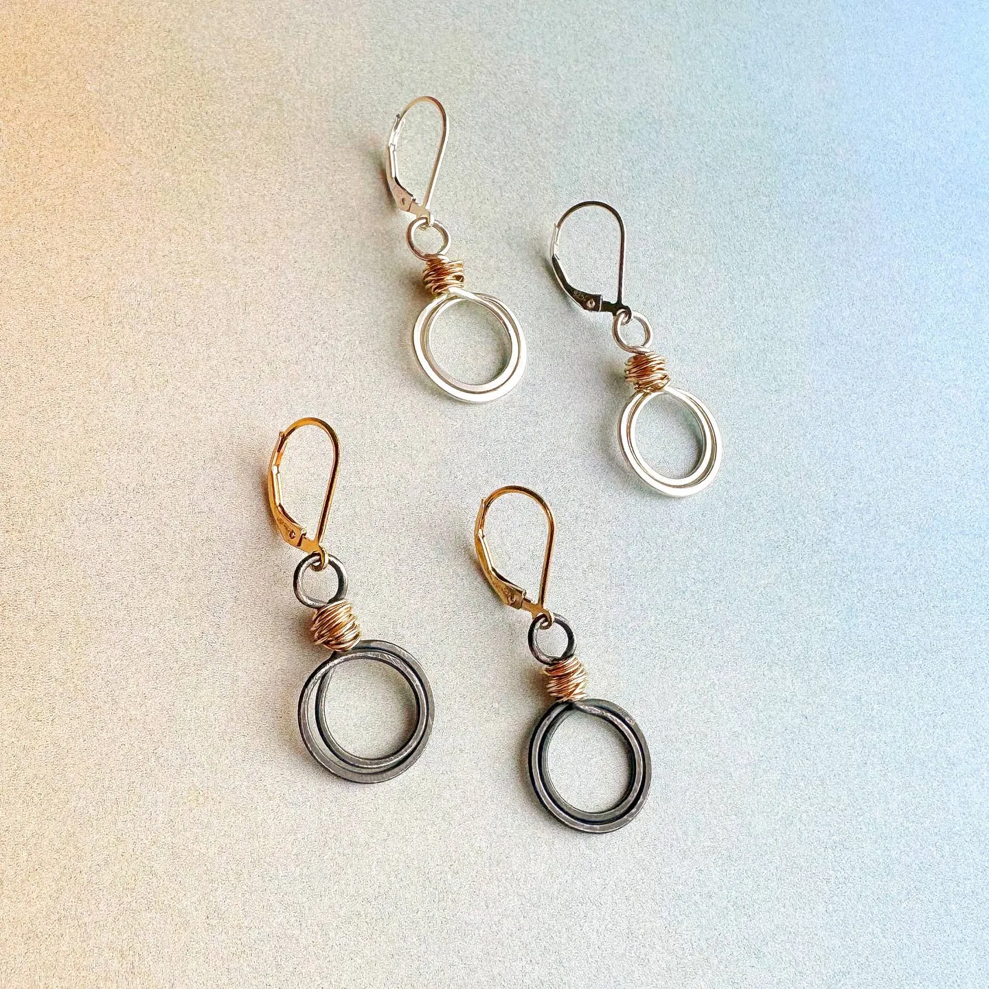 antique gold swirl loops earrings