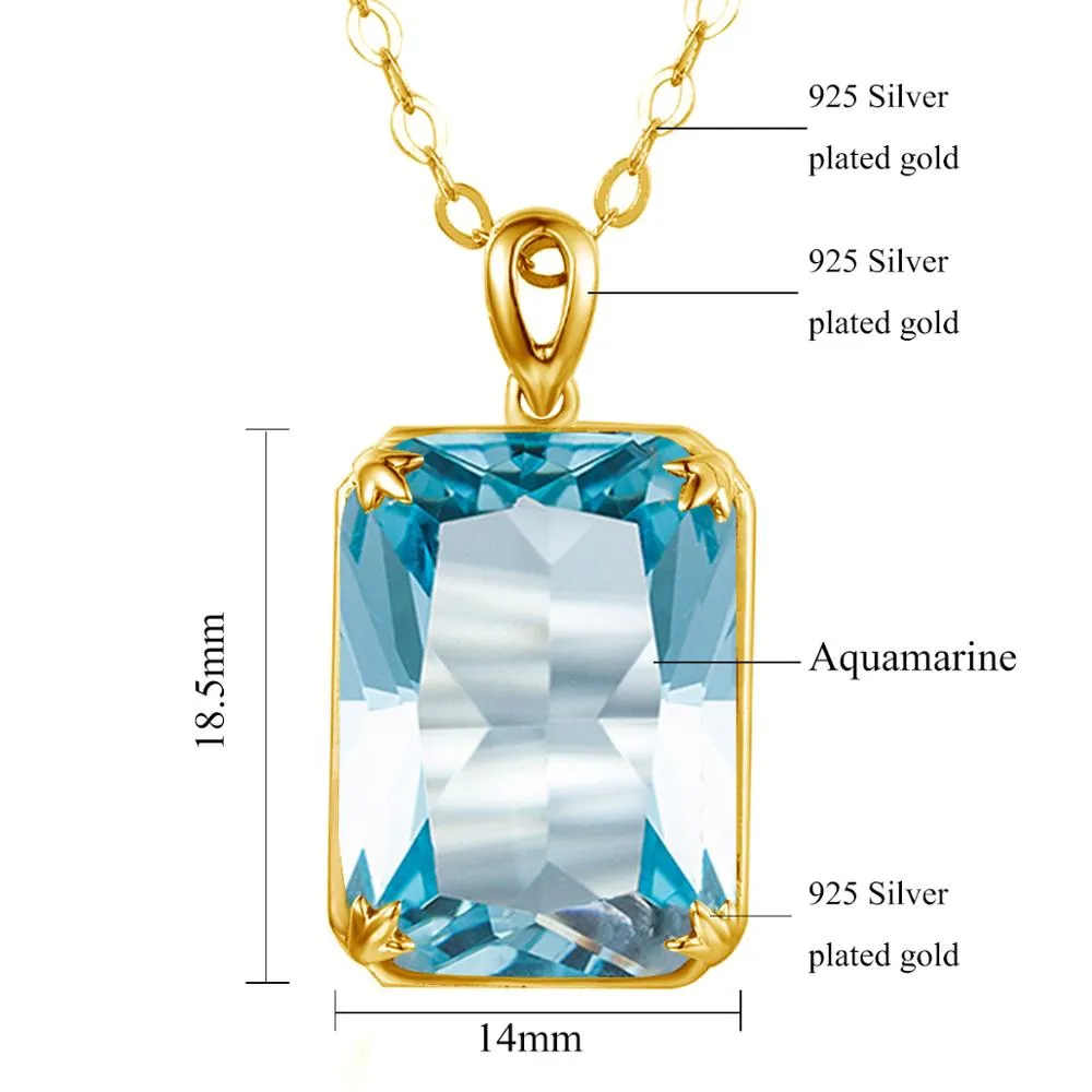 Aquamarine 14K Gold Pendants