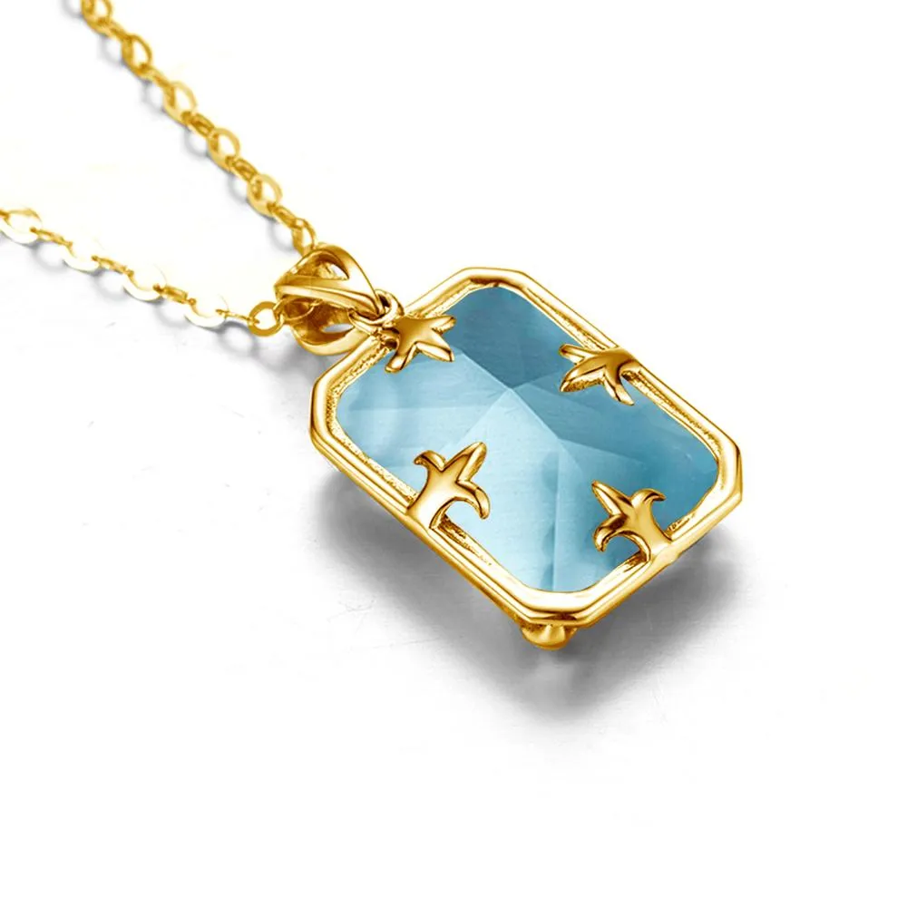 Aquamarine 14K Gold Pendants