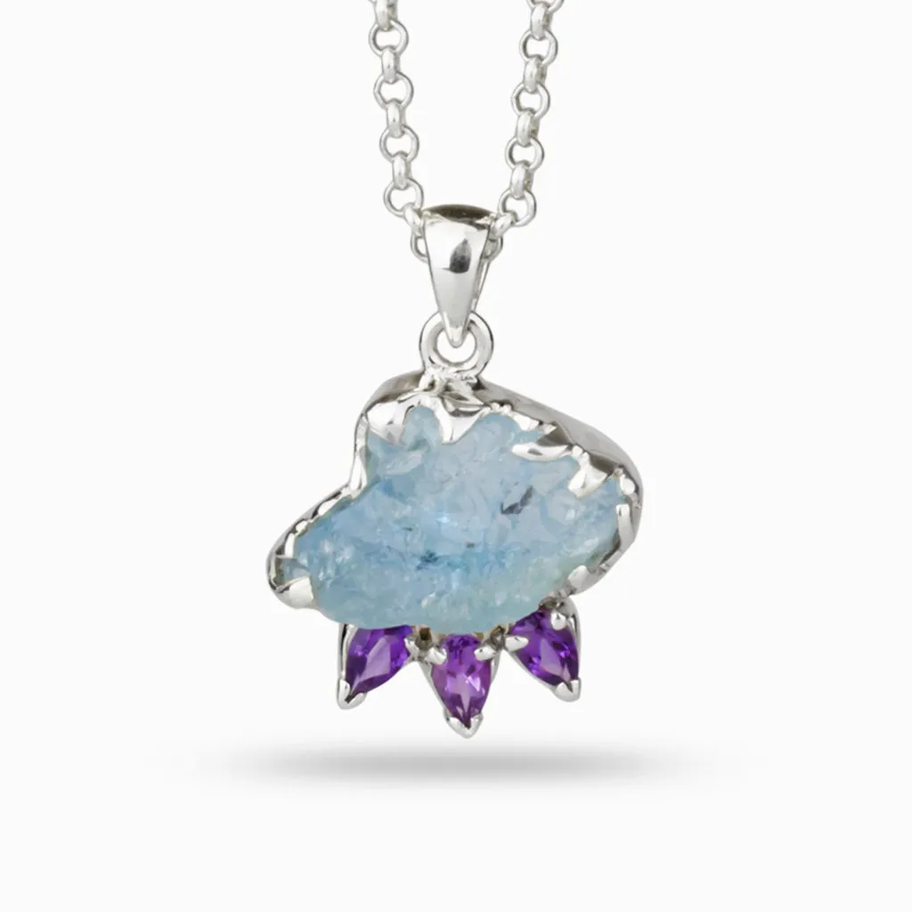 Aquamarine & Amethyst Necklace