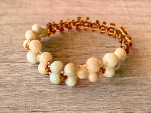 Ashley Ceramic and Seed Bead Expandable Bracelet