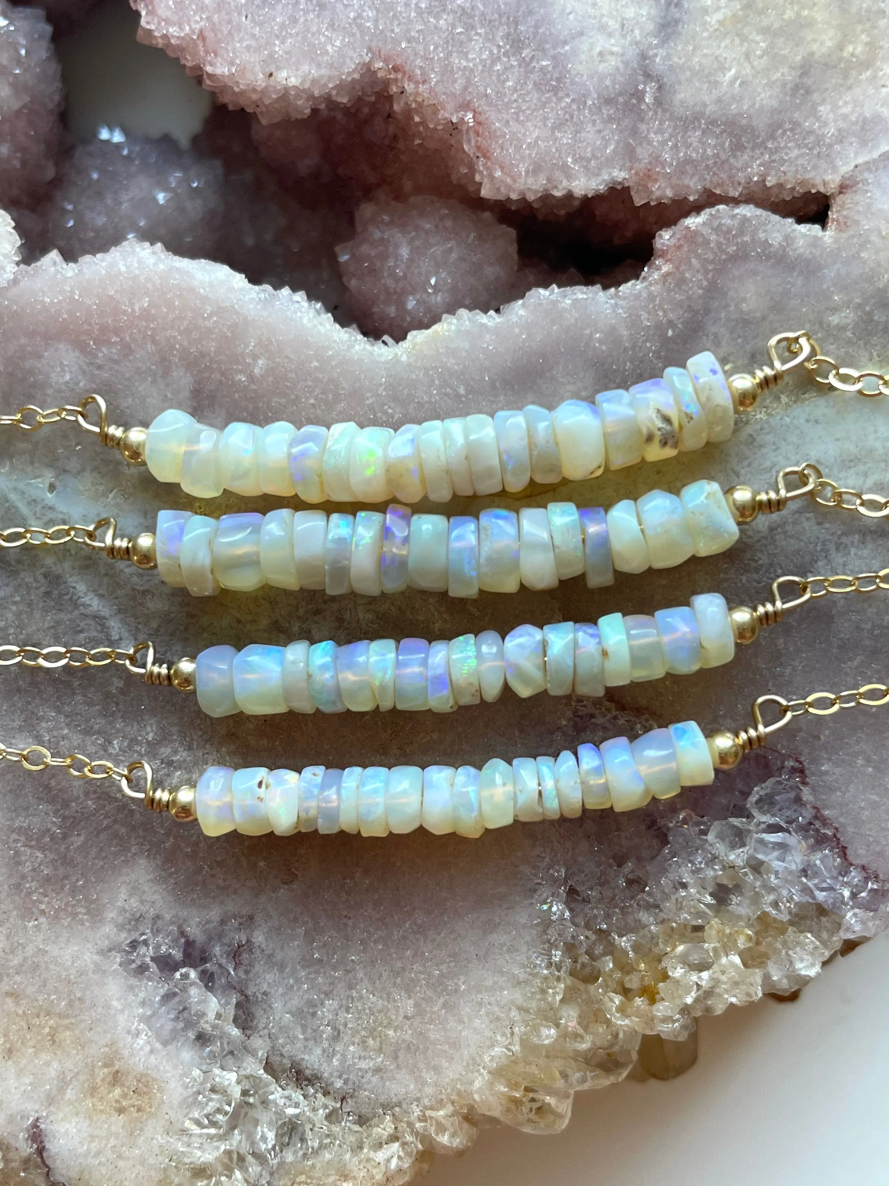 Australian Opal Necklace on Sterling Silver or 14k Gold Filled