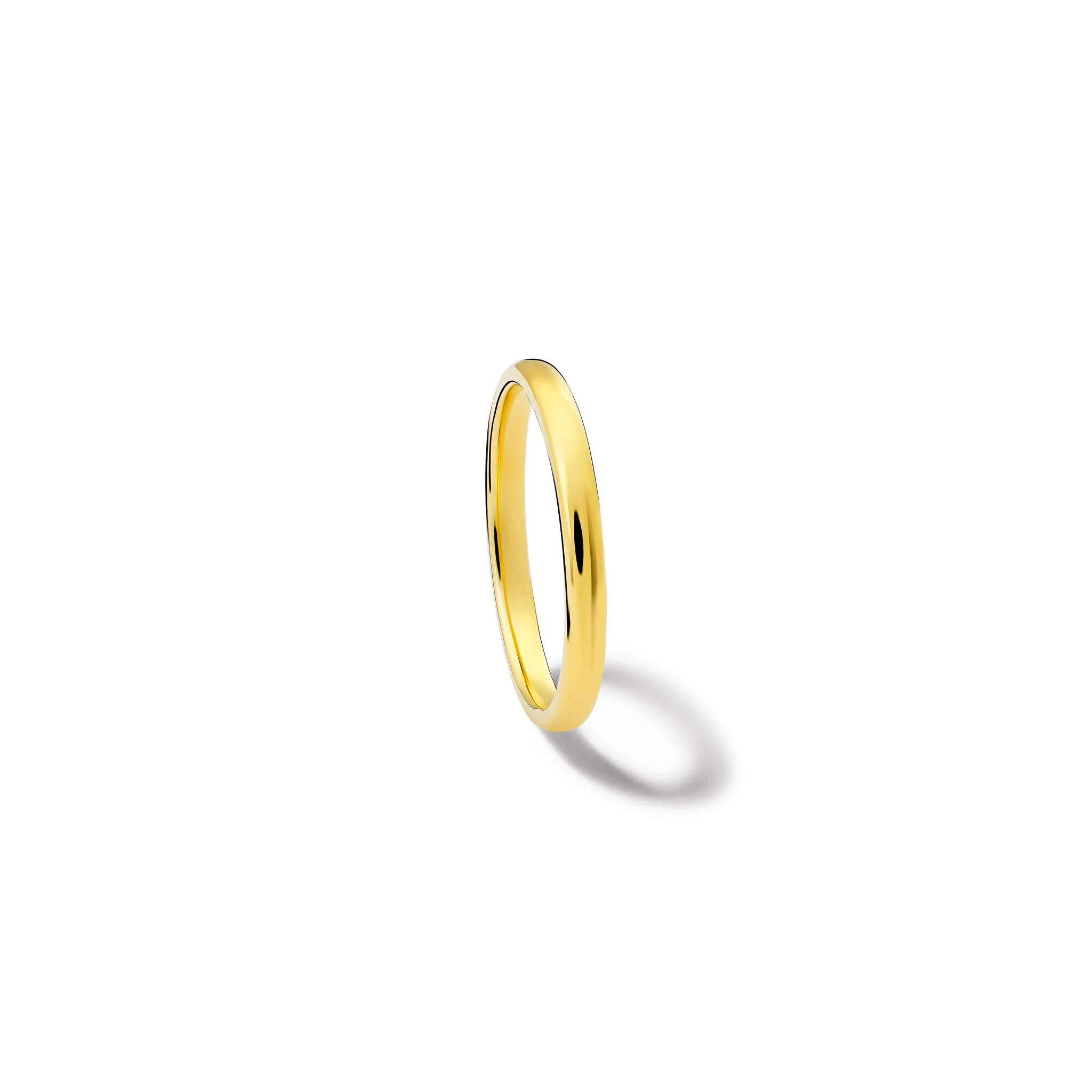 Barrel 2mm Wedding Band Yellow Gold