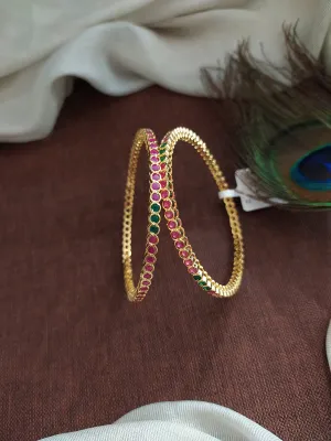 Beautiful Look Gold Plated Zircon Bangles