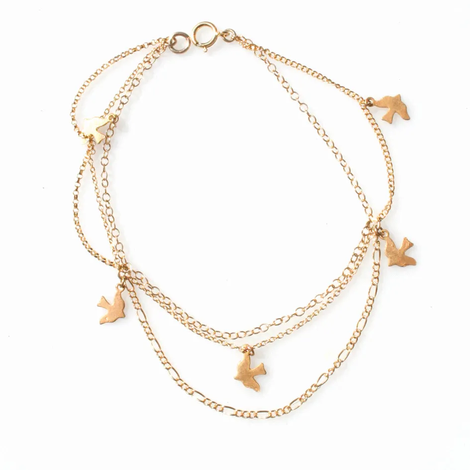 Bird Layered Bracelet in Gold