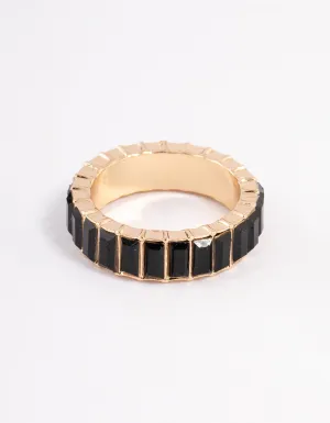 Black Baguette Band Ring