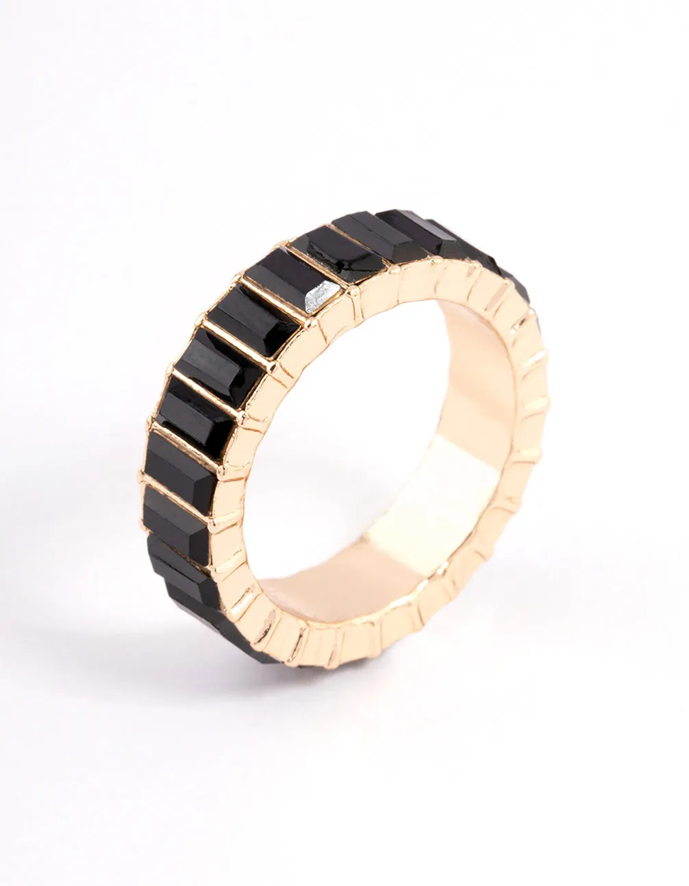 Black Baguette Band Ring