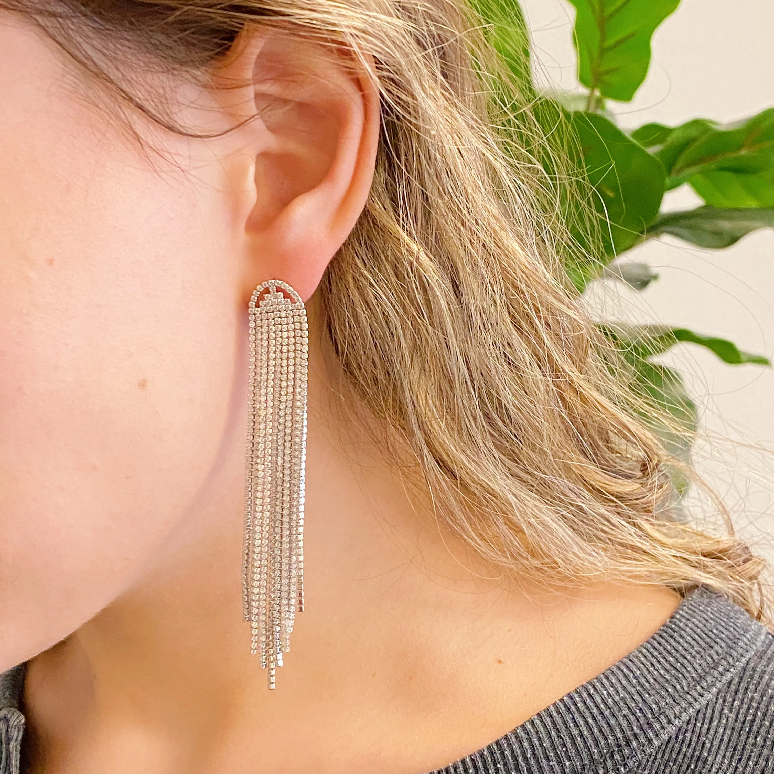 Blind Me Long Shine Earrings