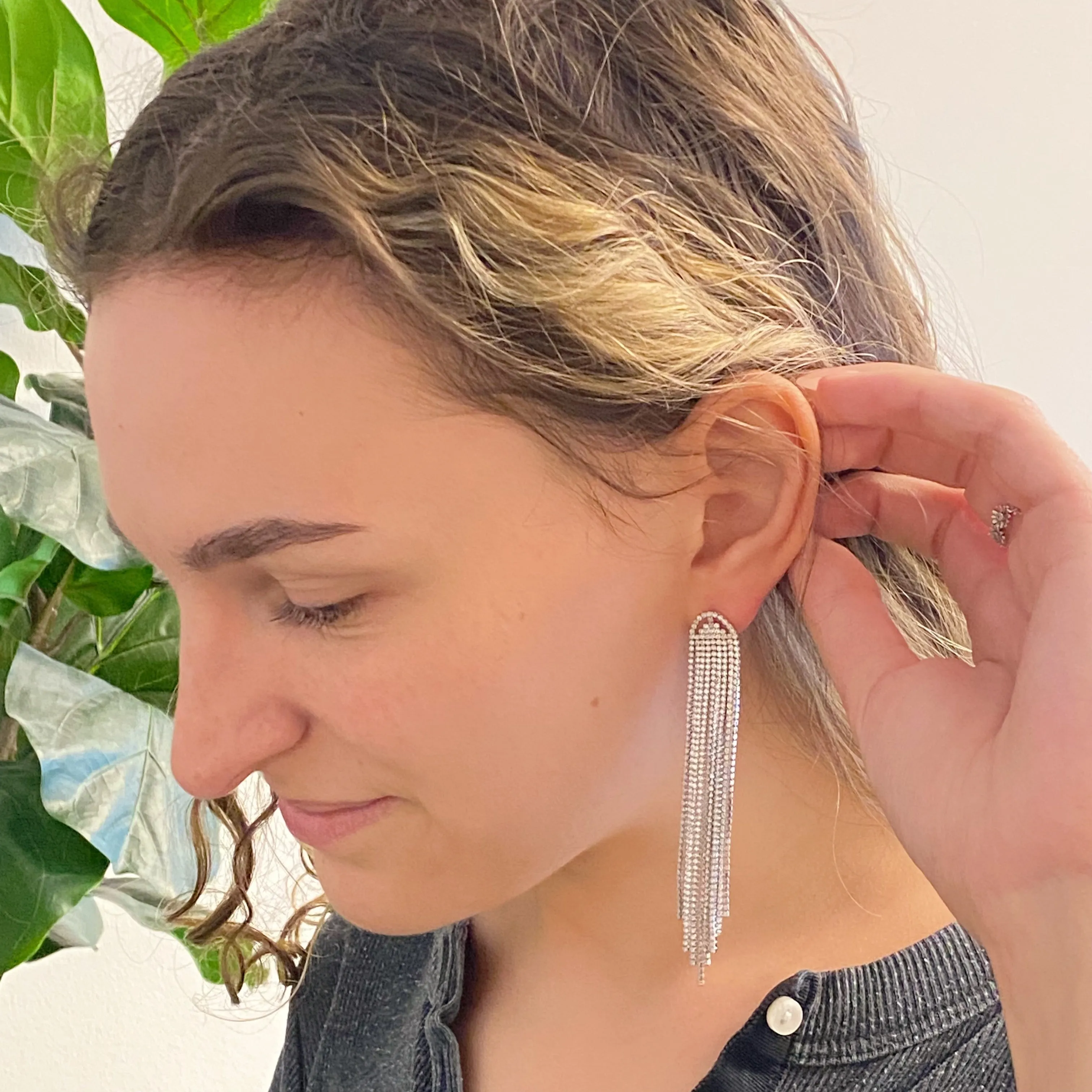 Blind Me Long Shine Earrings