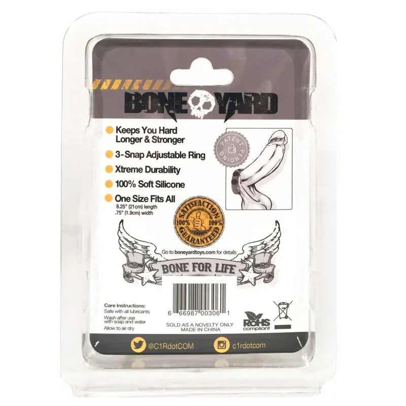 Boneyard Silicone Cock Strap 3-Snap Ring - Gray