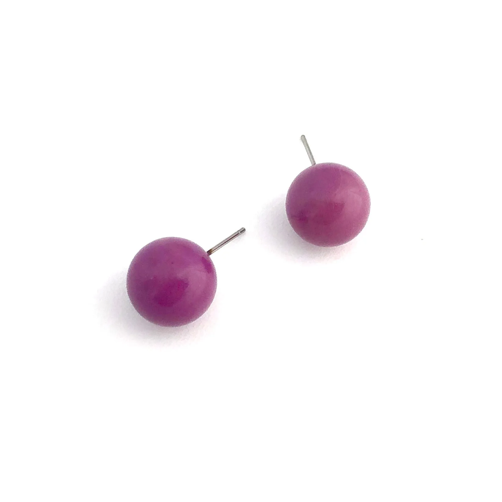 Bright Purple Ball Stud Earrings