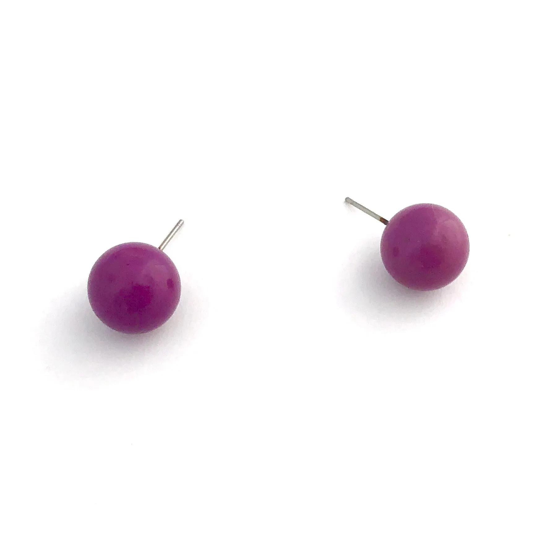 Bright Purple Ball Stud Earrings