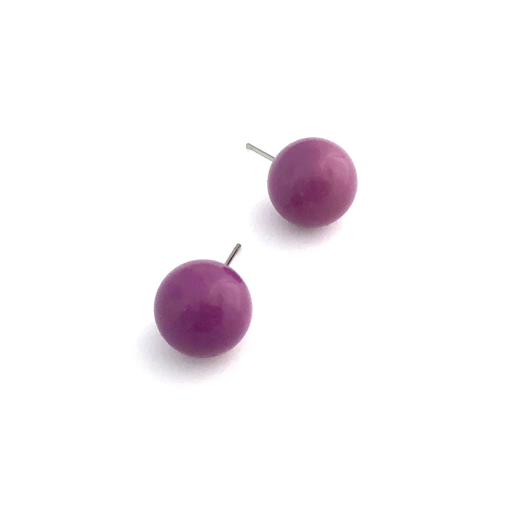 Bright Purple Ball Stud Earrings