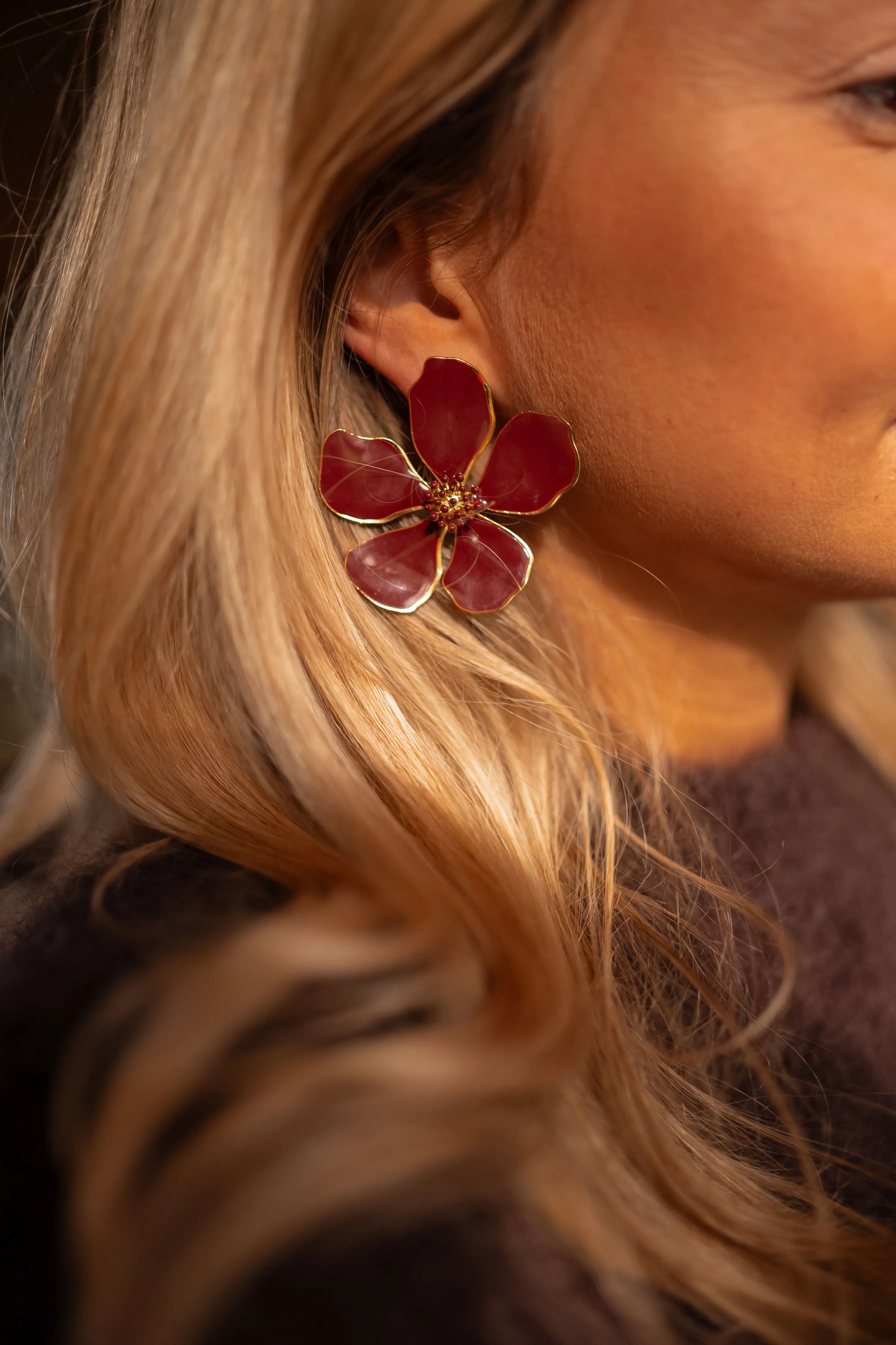 Burgundy Myrla Earrings