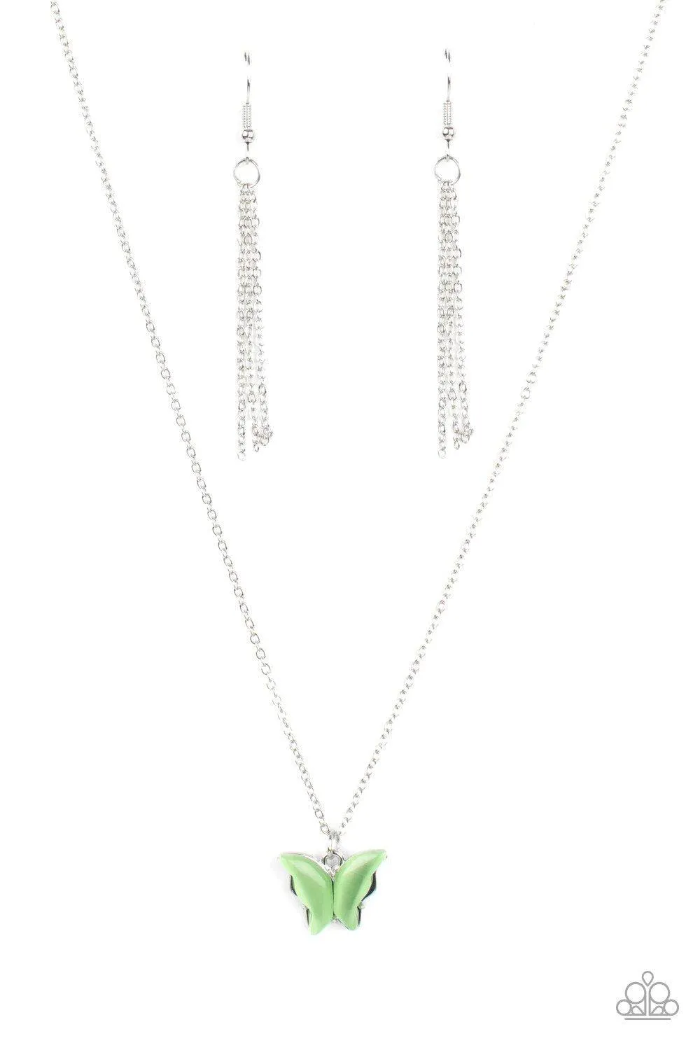 Butterfly Prairies Green Necklace - Paparazzi Accessories