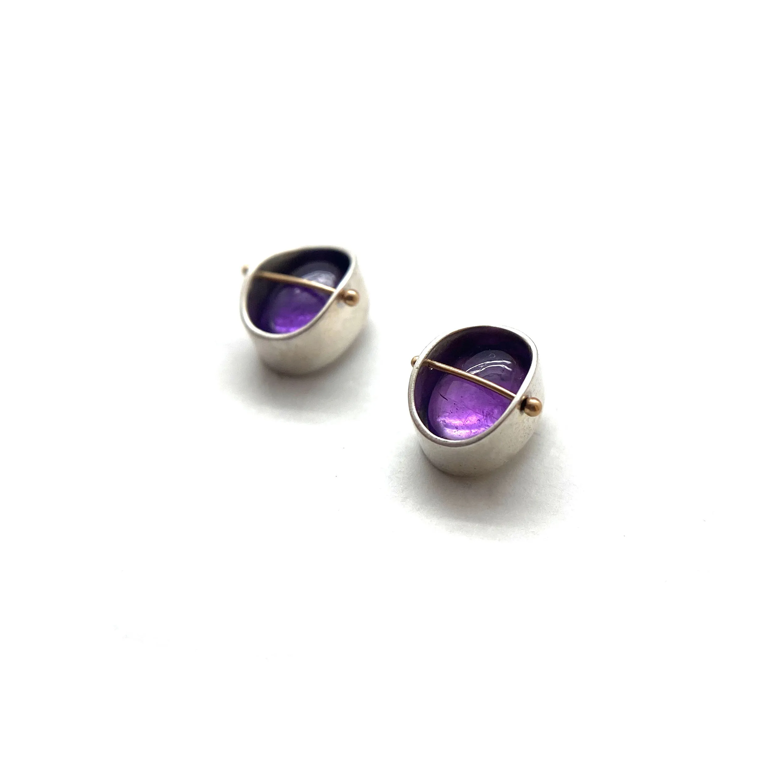 Captured Amethyst Studs