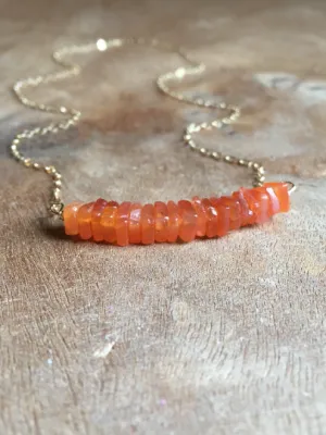 Carnelian Necklace - Crystal Necklace - Carnelian Jewelry - Sacral Chakra Necklace - Gift For Her