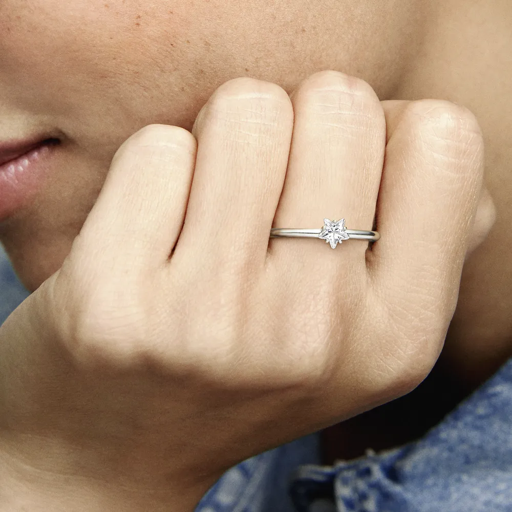 Celestial Sparkling Star Solitaire Ring