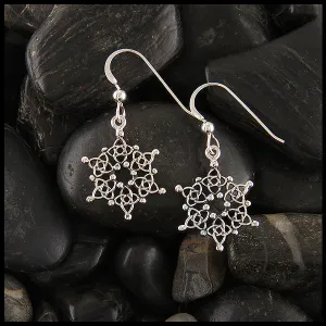 Celtic Starlight Snowflake Earrings in Silver