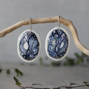 Ceramic Earrings Indigo #4