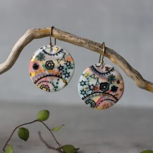 Ceramic Earrings Stars & Cells