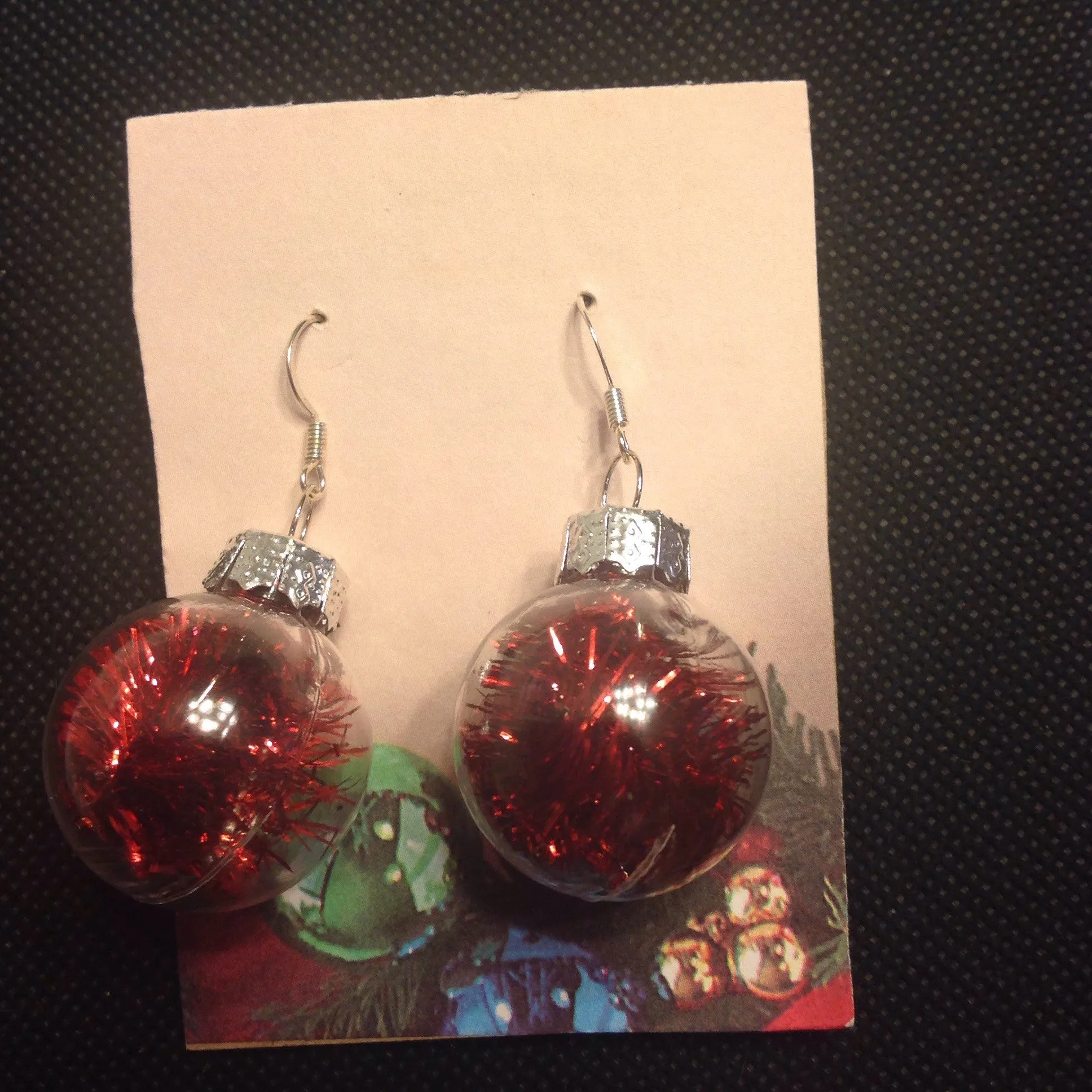 Christmas bulb earrings